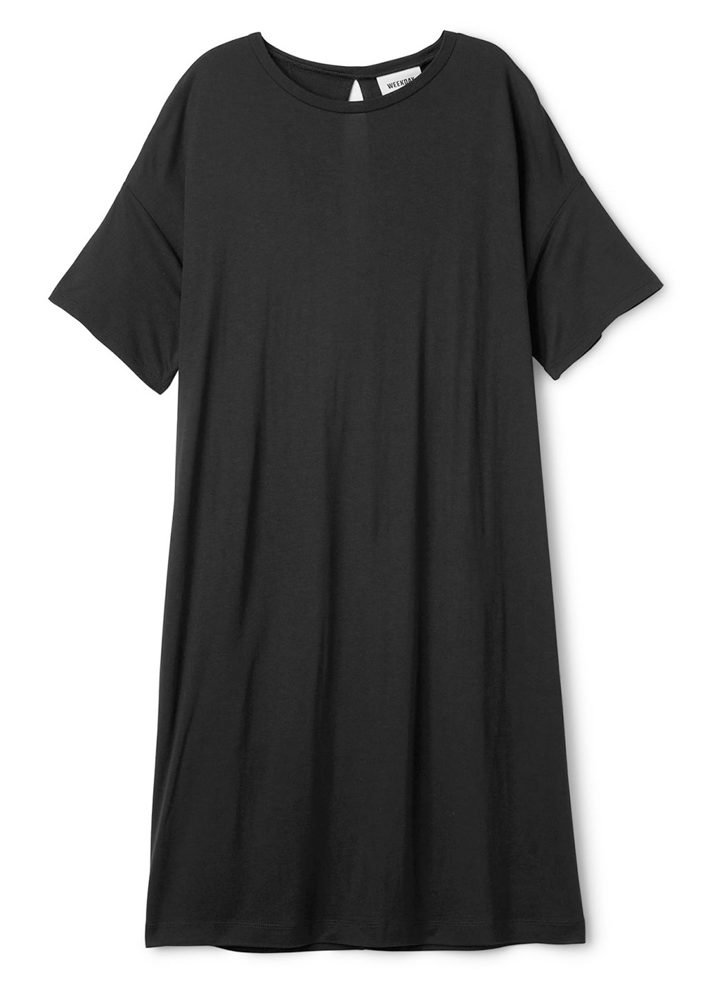 Черное кэжуал платье а-силуэт Weekday однотонное