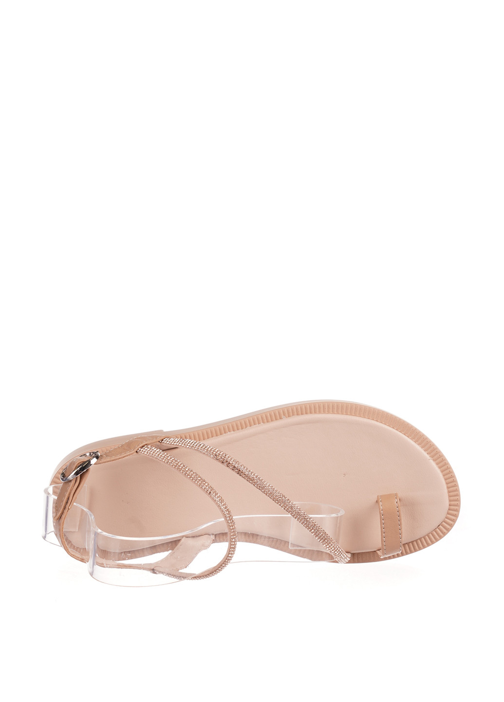 Бежевые босоножки Bizoni с ремешком со стразами