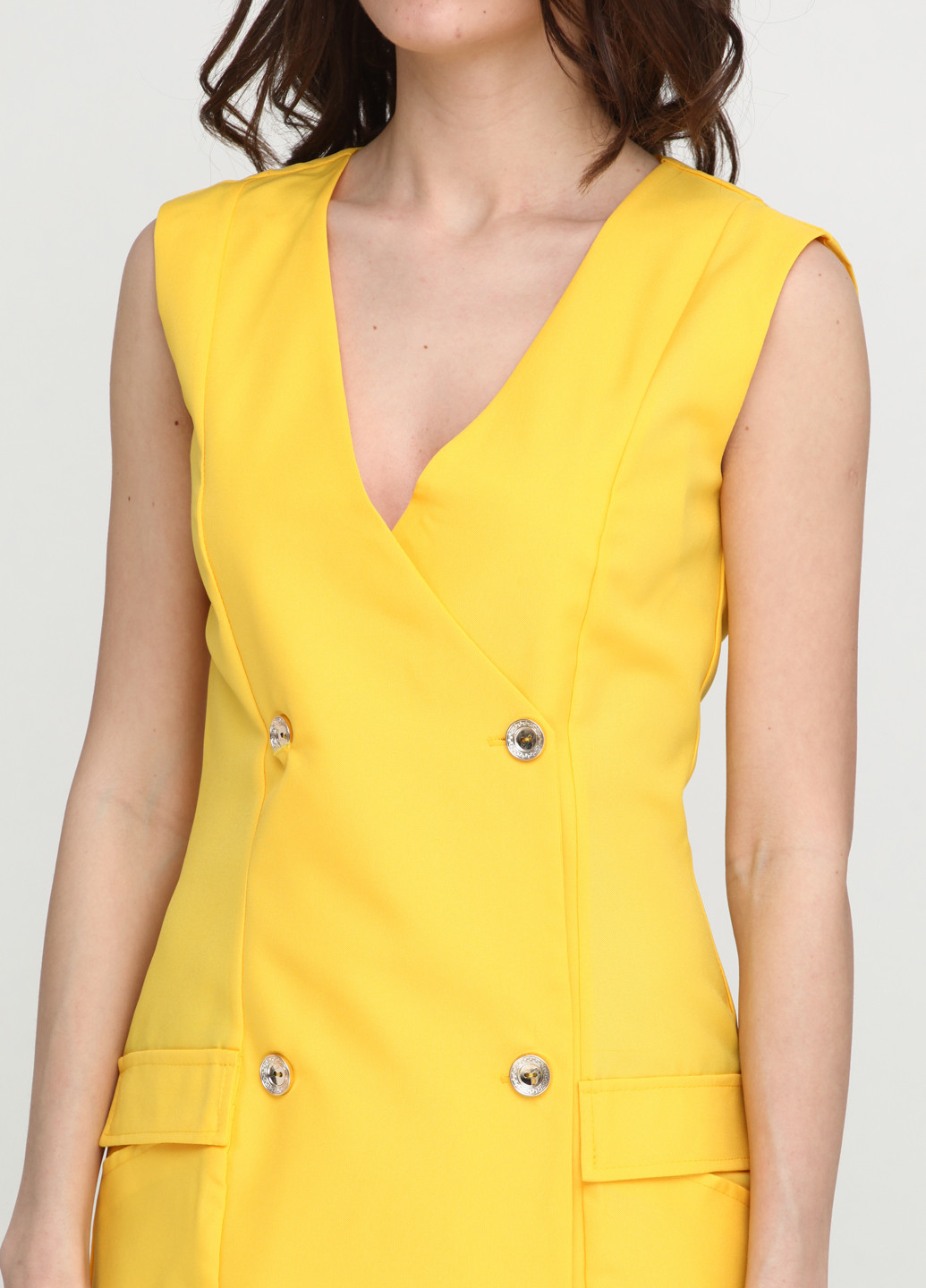 Желтое кэжуал платье ANVI однотонное