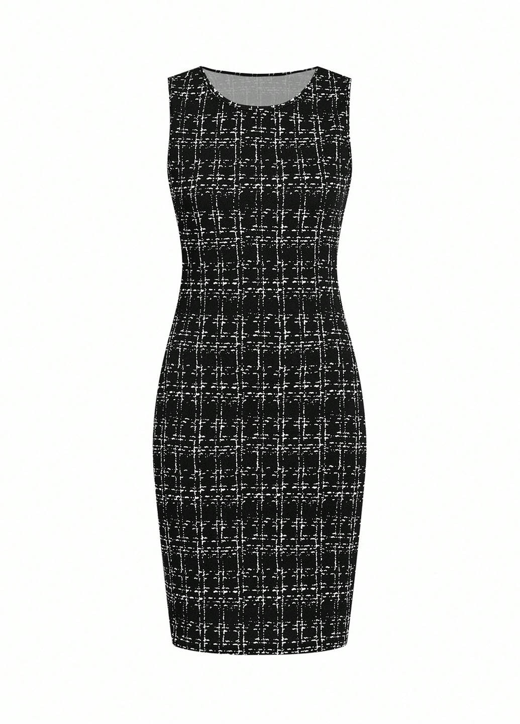 Чорно-білий демісезонний костюм (жакет, сукня) SHEIN