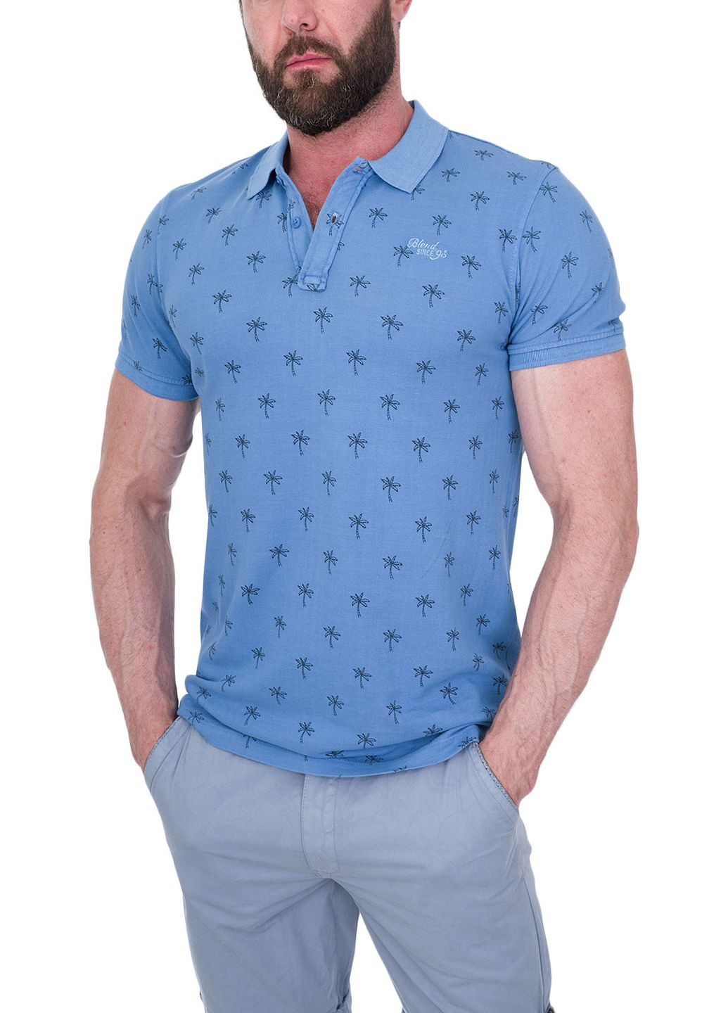 Синяя футболка-поло для мужчин Blend