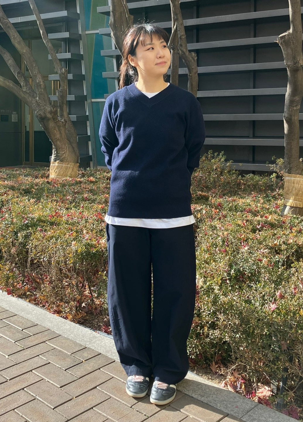 Синий демисезонный пуловер пуловер Uniqlo