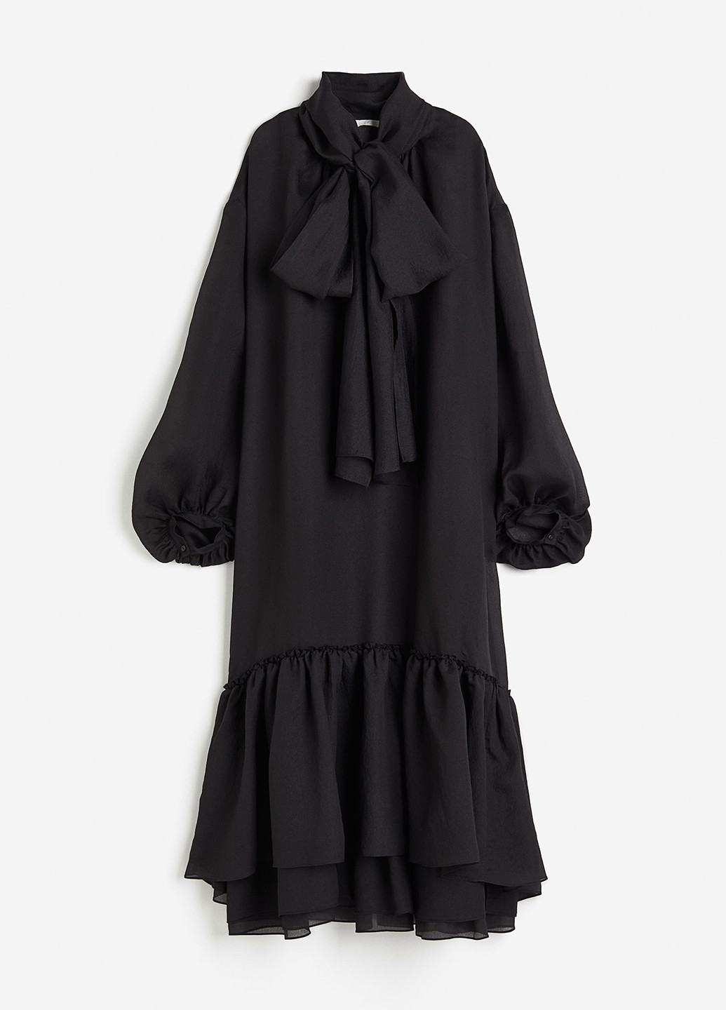 Черное вечернее платье а-силуэт H&M однотонное