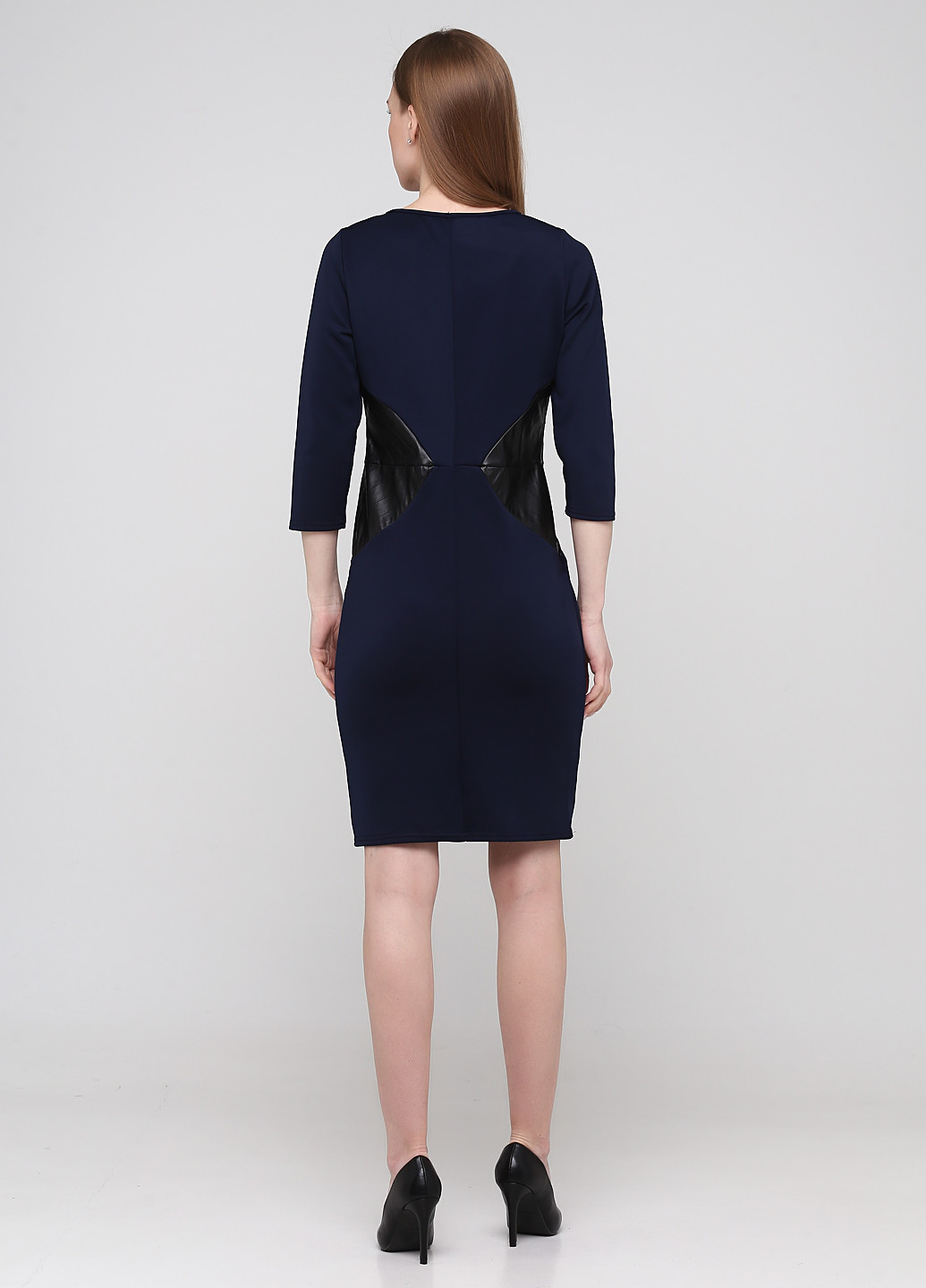 Темно-синее кэжуал платье футляр NikTan однотонное