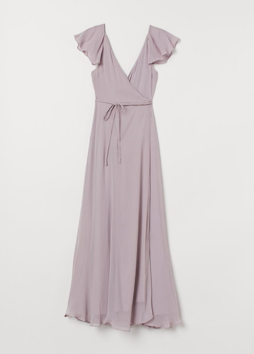 Сиреневое кэжуал платье H&M однотонное