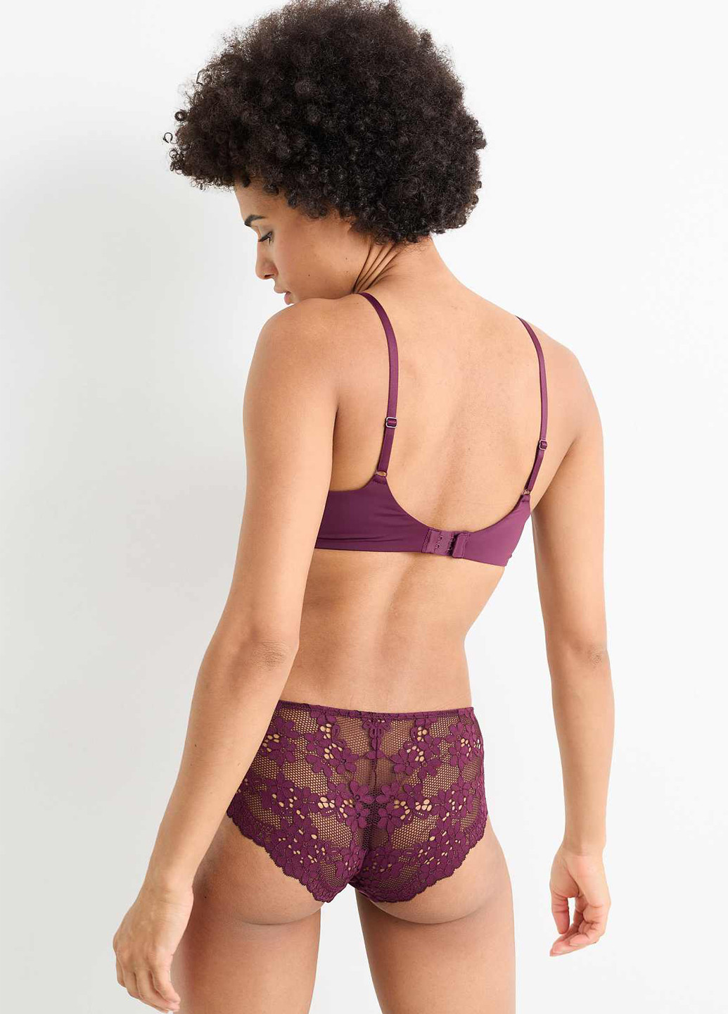 Бордовий бралетт бюстгальтер C&A з кісточками поліамід