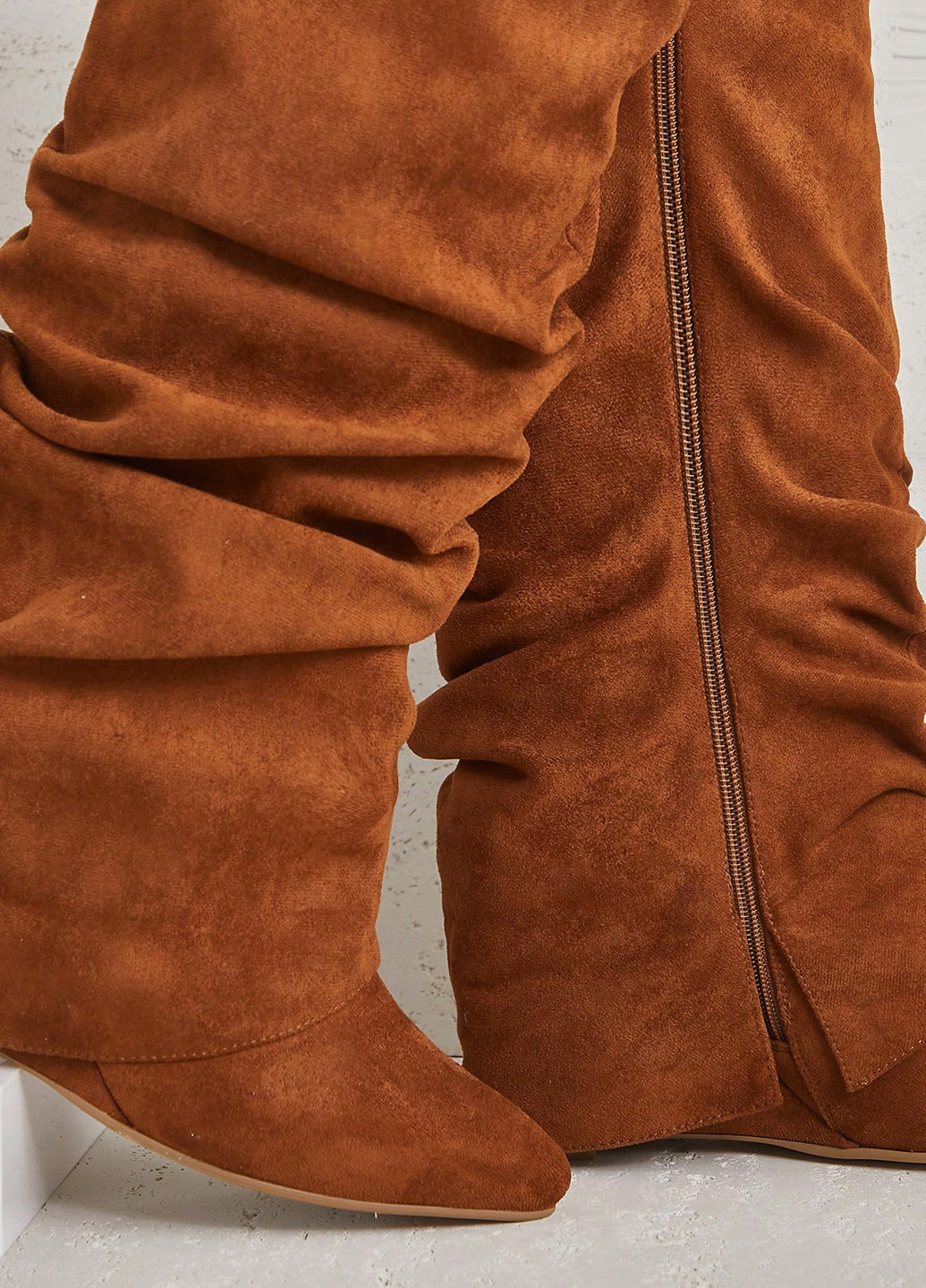 Осенние сапоги SHEIN с драпировкой