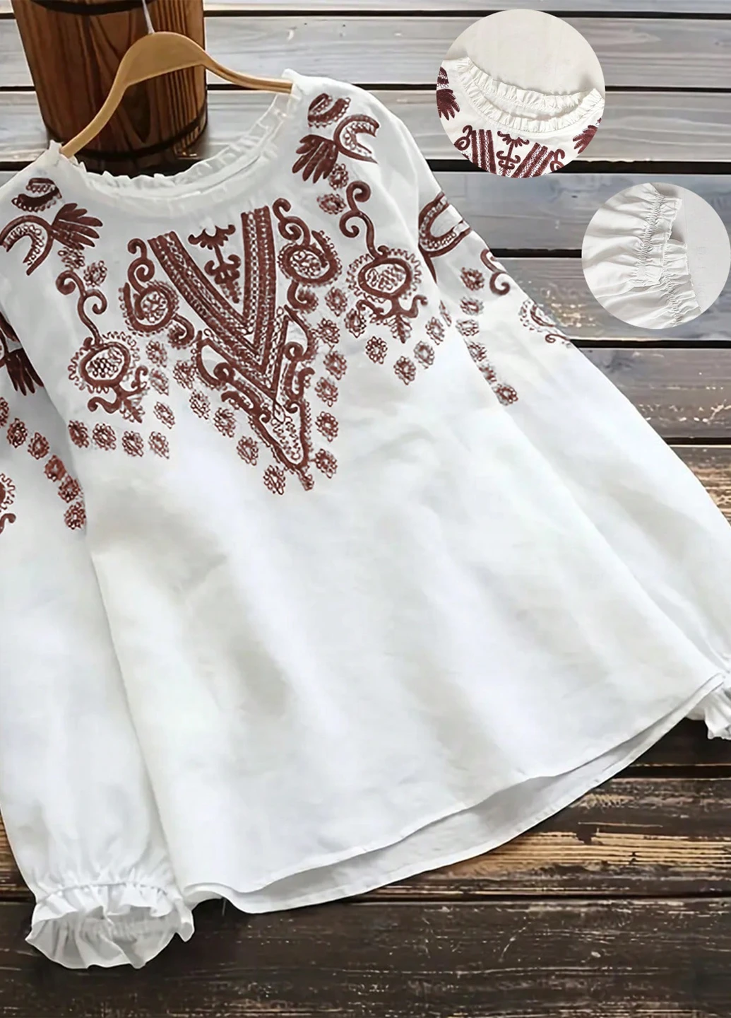 Коричневая блуза SHEIN