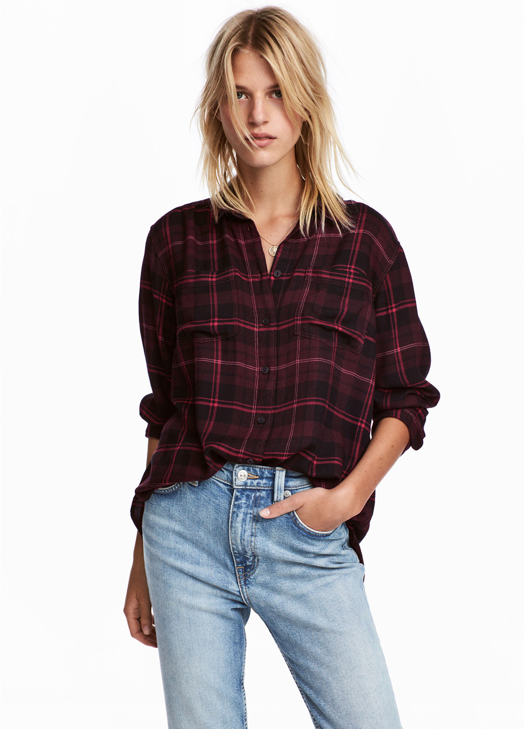 Бордовая демисезонная блуза H&M