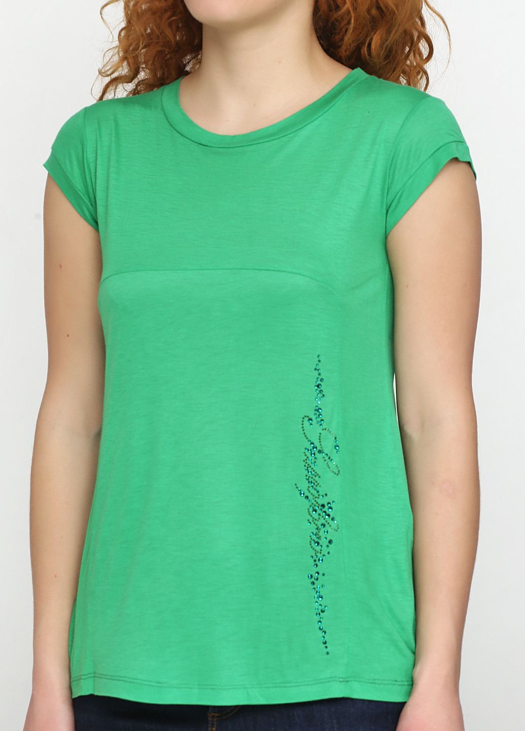 Зеленая летняя футболка Sassofono