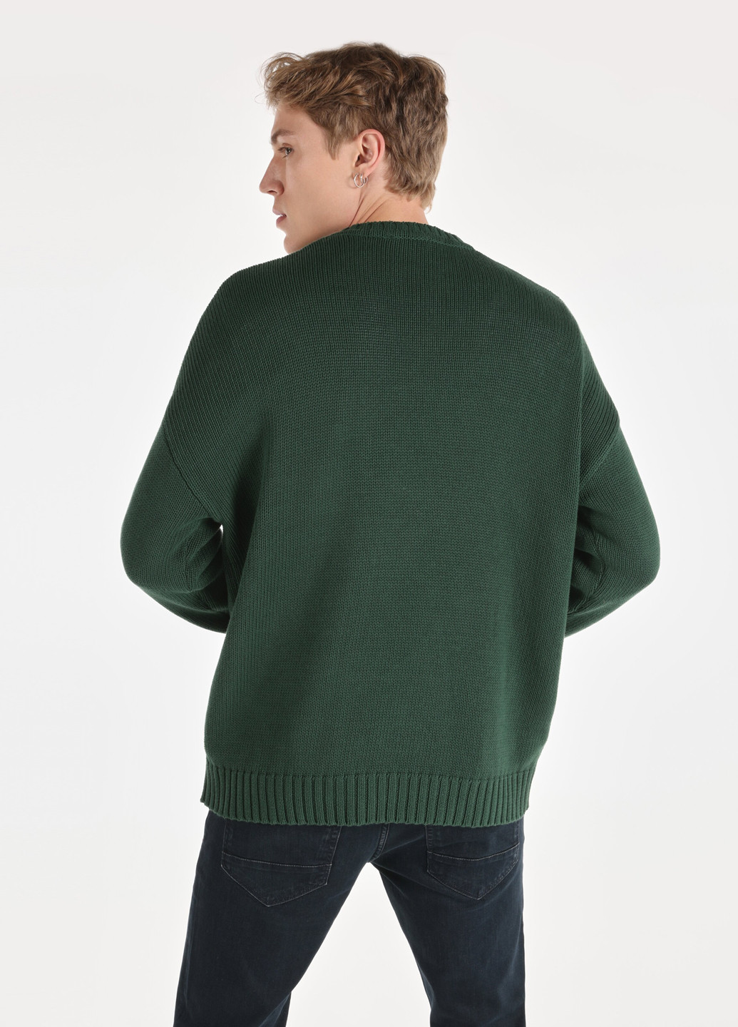 Зеленый зимний свитер джемпер Colin's