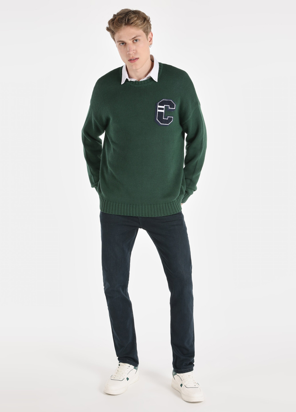 Зелений зимовий светр джемпер Colin's