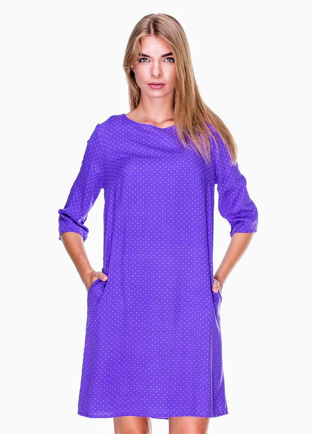 Фіолетова кежуал сукня Millaka в горошок