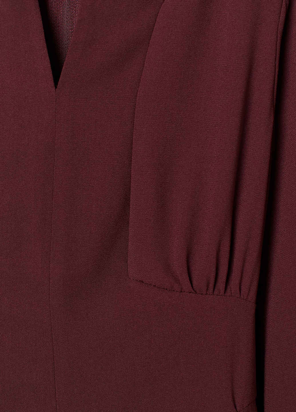 Темно-бордовое кэжуал платье а-силуэт H&M однотонное