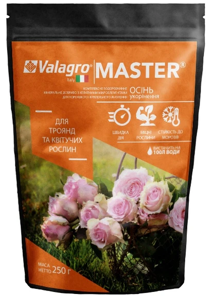Добриво Master (Мастер) для троянд та квітучих осіннє 250 г Valagro (253258726)