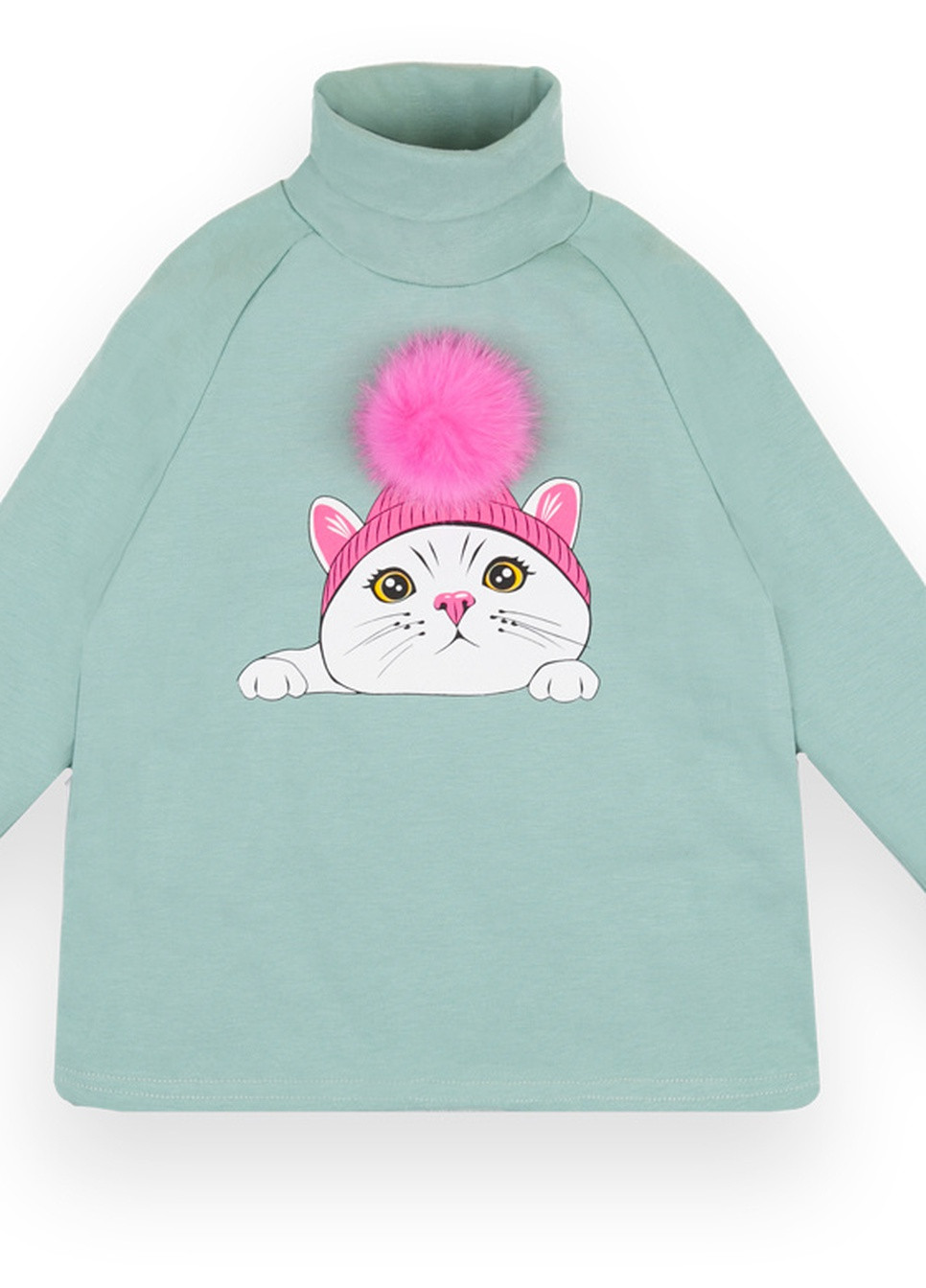 Зеленый демисезонный детский свитер для девочки sv-21-74-1 *пушок* Габби