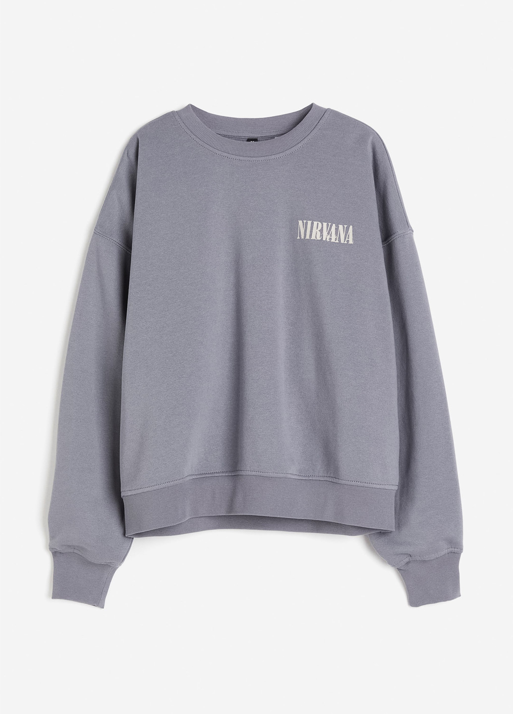 Серый свитшот H&M надпись без декора (362622343)