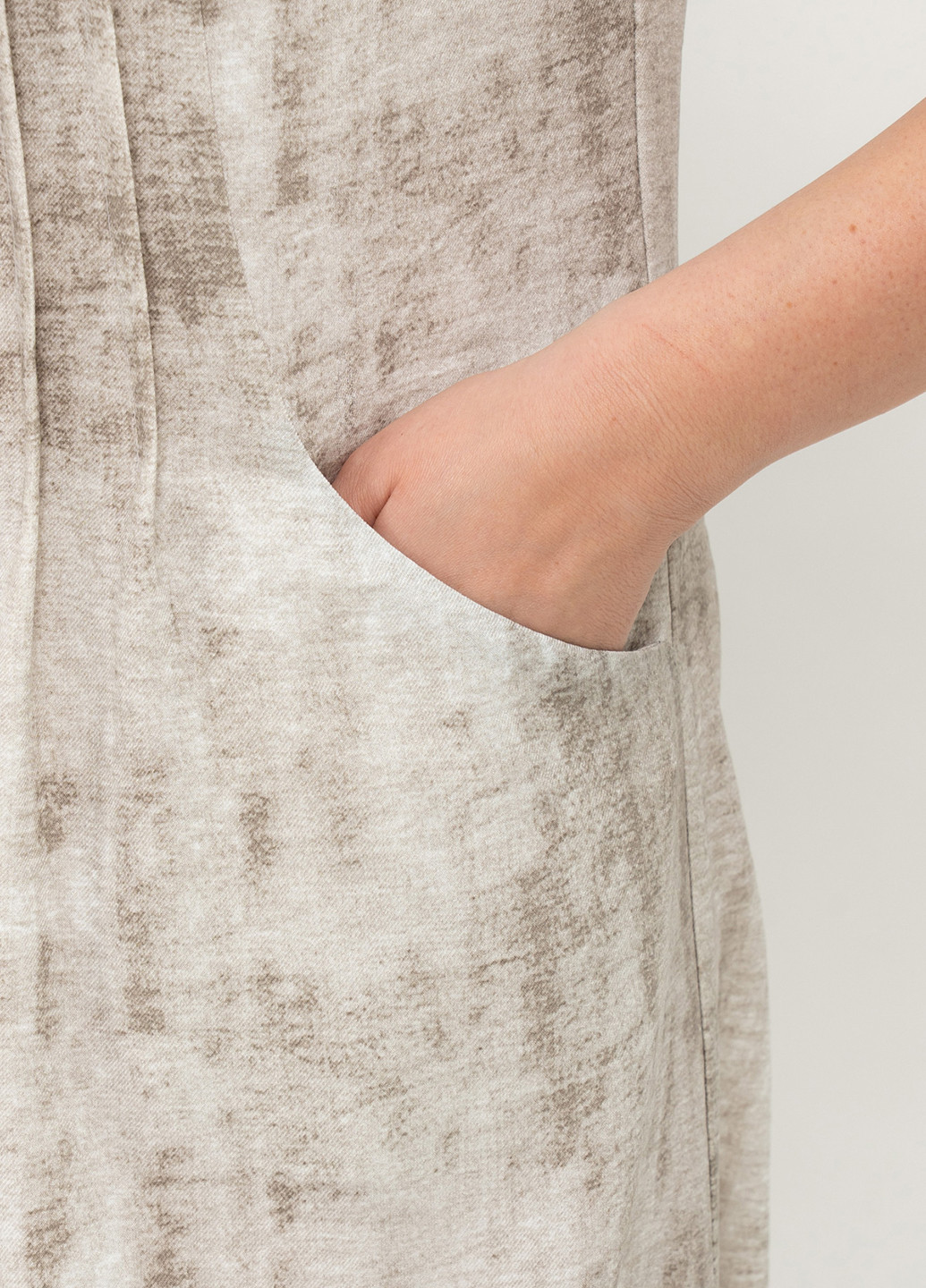 Кремова кежуал сукня а-силует A'll Posa з абстрактним візерунком