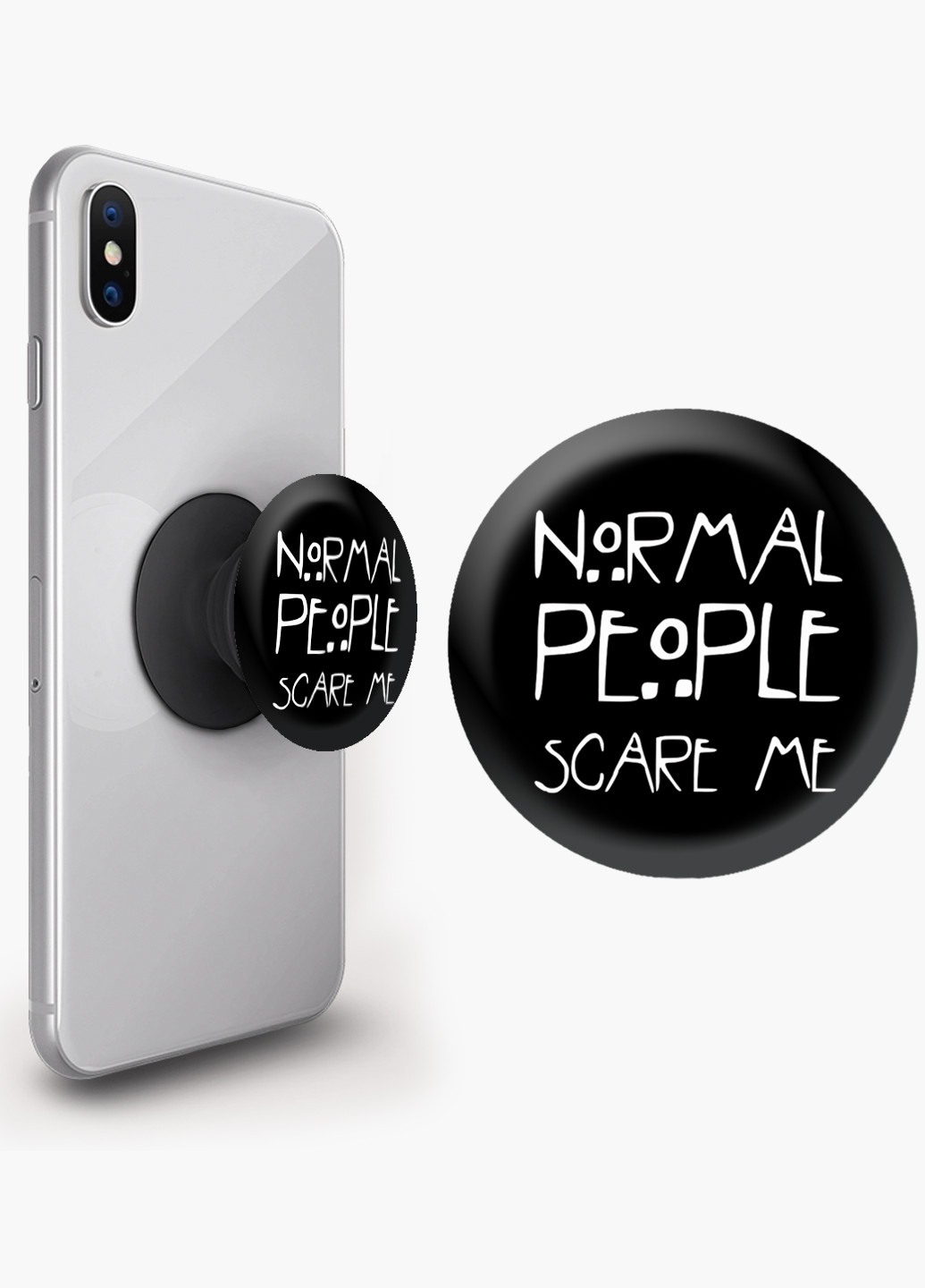 Попсокет (Popsockets) тримач для смартфону Американська історія жахів (American Horror Story) (8754-2701) Чорний MobiPrint (221548635)