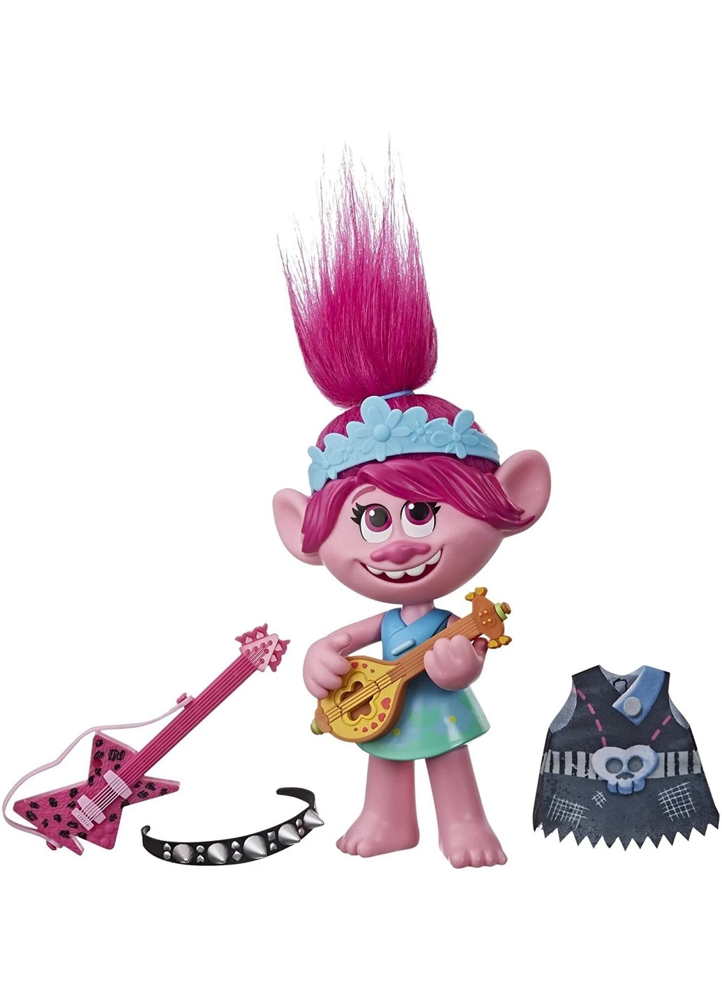 Лялька Розочка DreamWorks Trolls World Tour Pop-to-Rock Poppy Singing Doll Світовий тур (E94115E1) Hasbro (255665085)