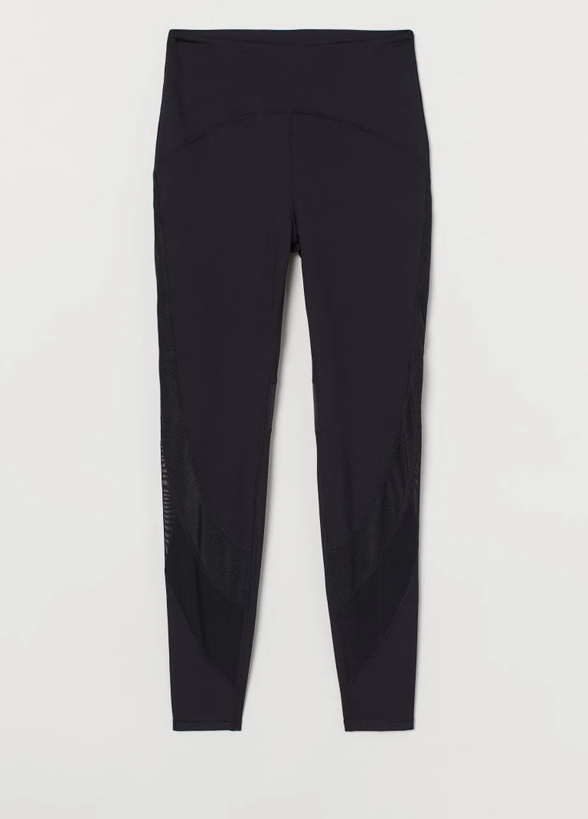 Черные демисезонные леггинсы с мембраной high waist H&M