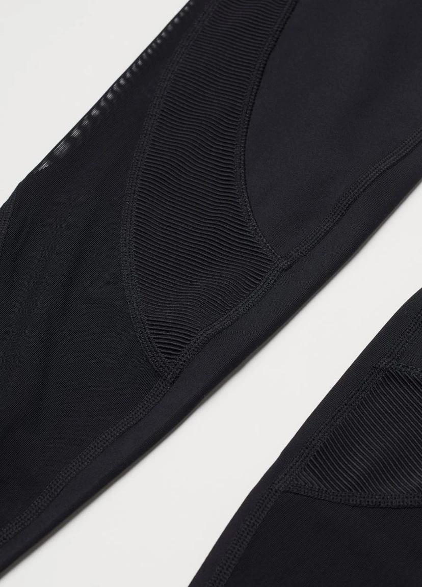 Черные демисезонные леггинсы с мембраной high waist H&M