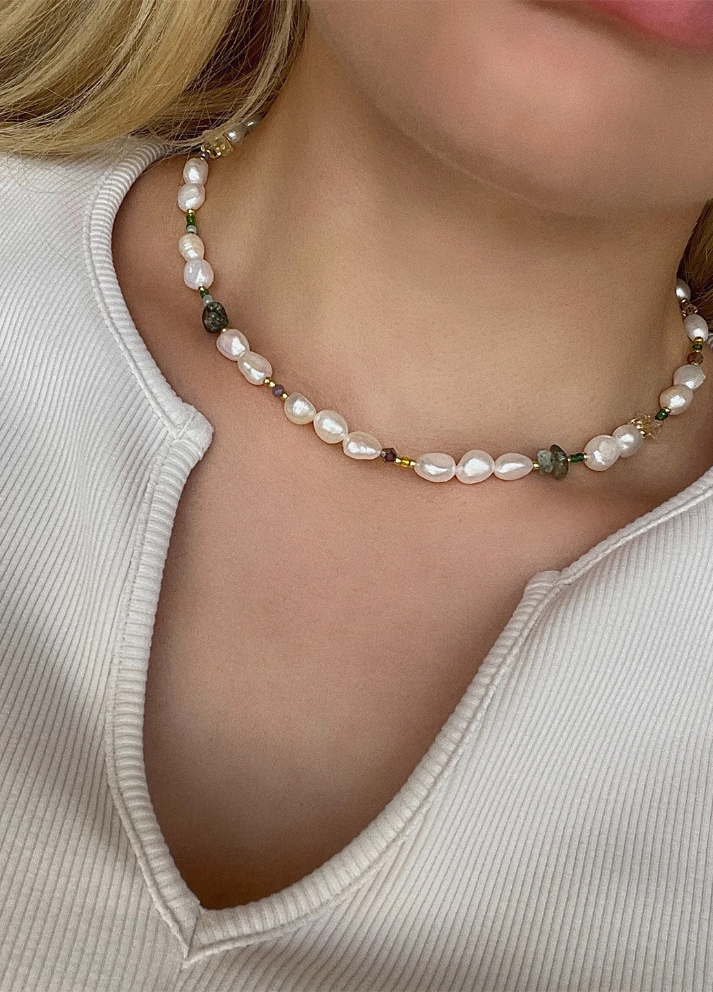 Чокер Flirt-Collection турмалин, жемчуг металл (261925871)