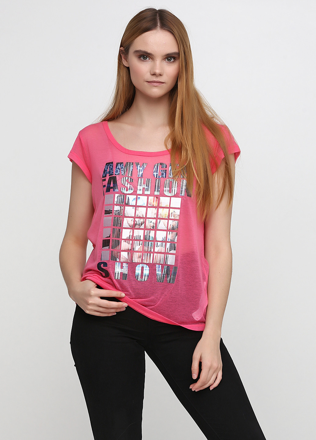 Розовая летняя футболка Amy Gee