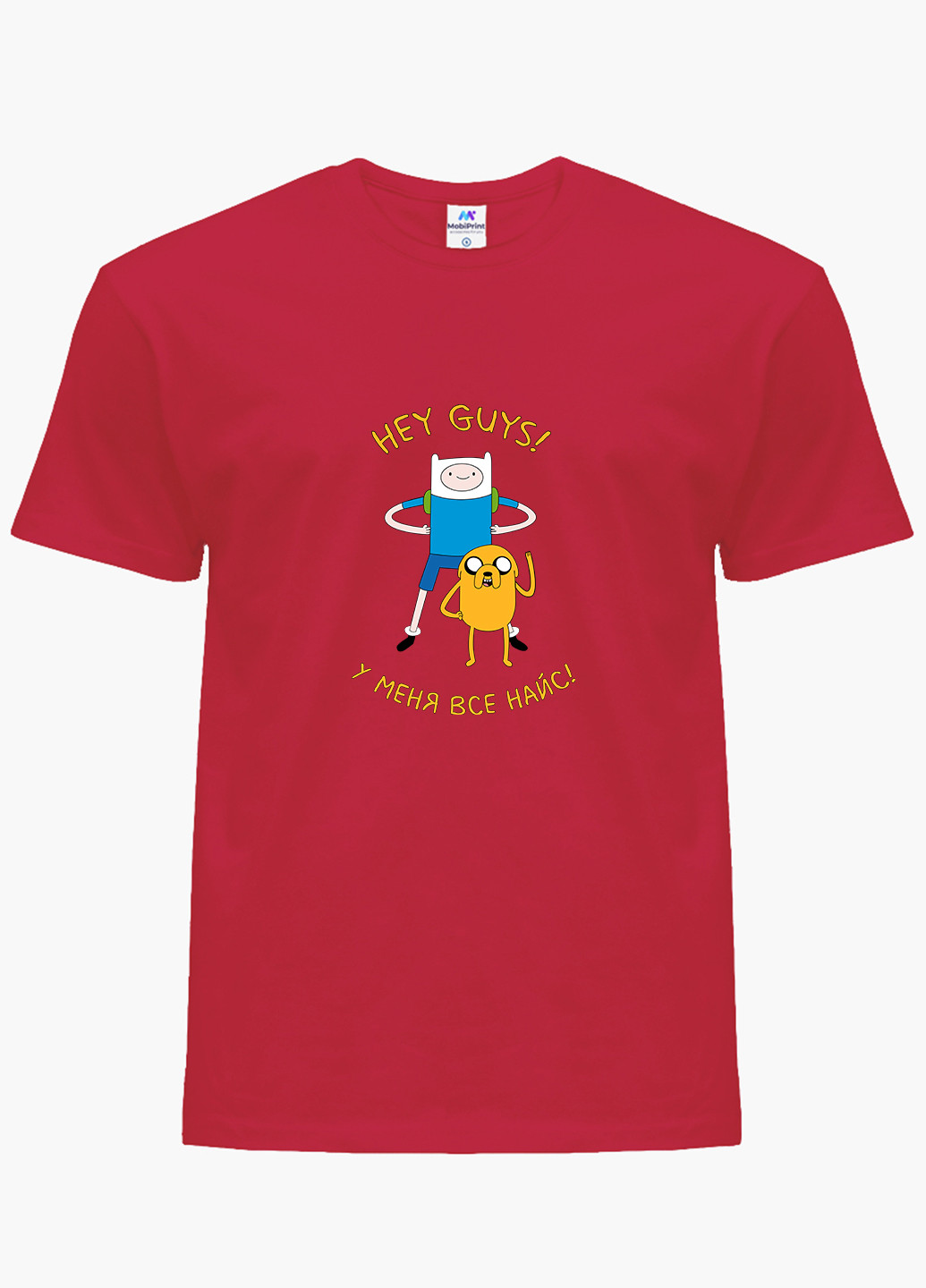 Червона демісезонна футболка дитяча фінн і джейк пес час пригод (adventure time) (9224-1579) MobiPrint