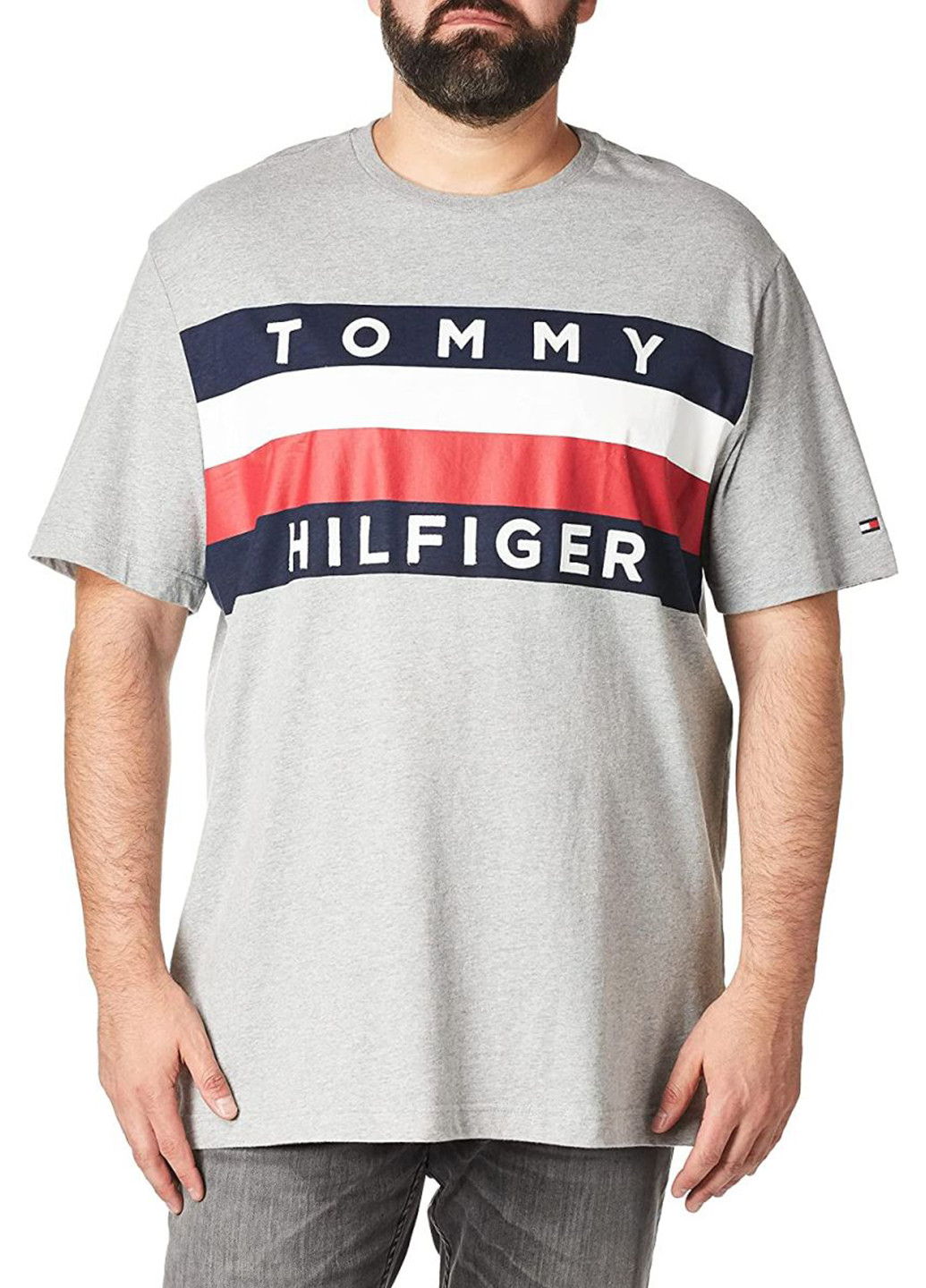 Серая летняя футболка Tommy Hilfiger