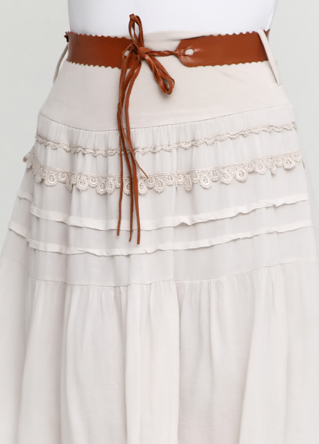 Песочная кэжуал однотонная юбка Moda in Italy мини