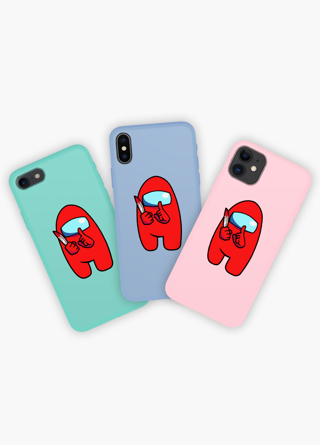 Чехол силиконовый Apple Iphone X Амонг Ас Красный (Among Us Red) (6129-2417) MobiPrint (219566578)