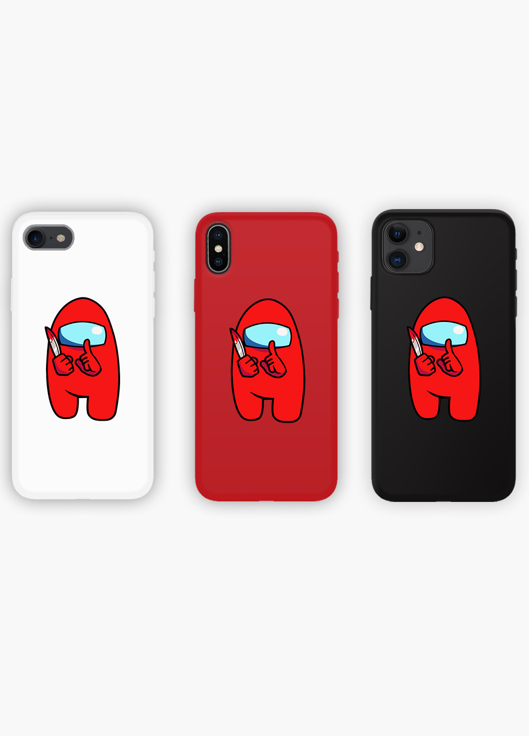 Чехол силиконовый Apple Iphone X Амонг Ас Красный (Among Us Red) (6129-2417) MobiPrint (219566578)