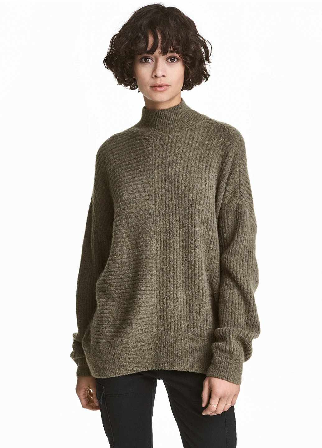 Оливковий (хакі) демісезонний светр джемпер H&M