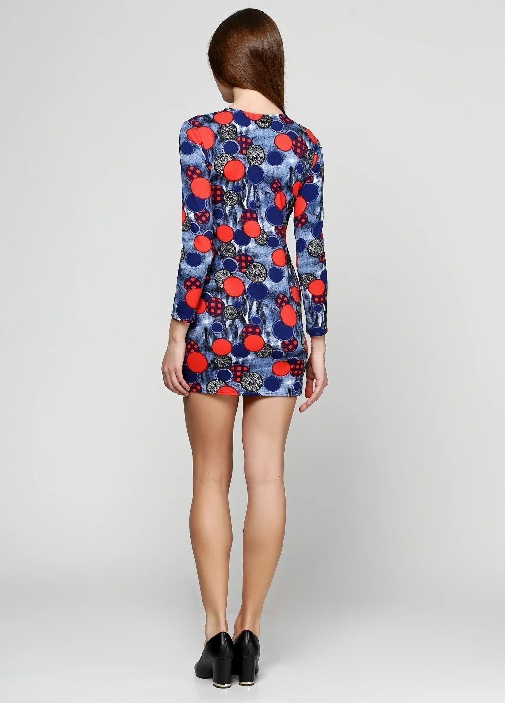 Синя кежуал сукня футляр Exclusive з абстрактним візерунком