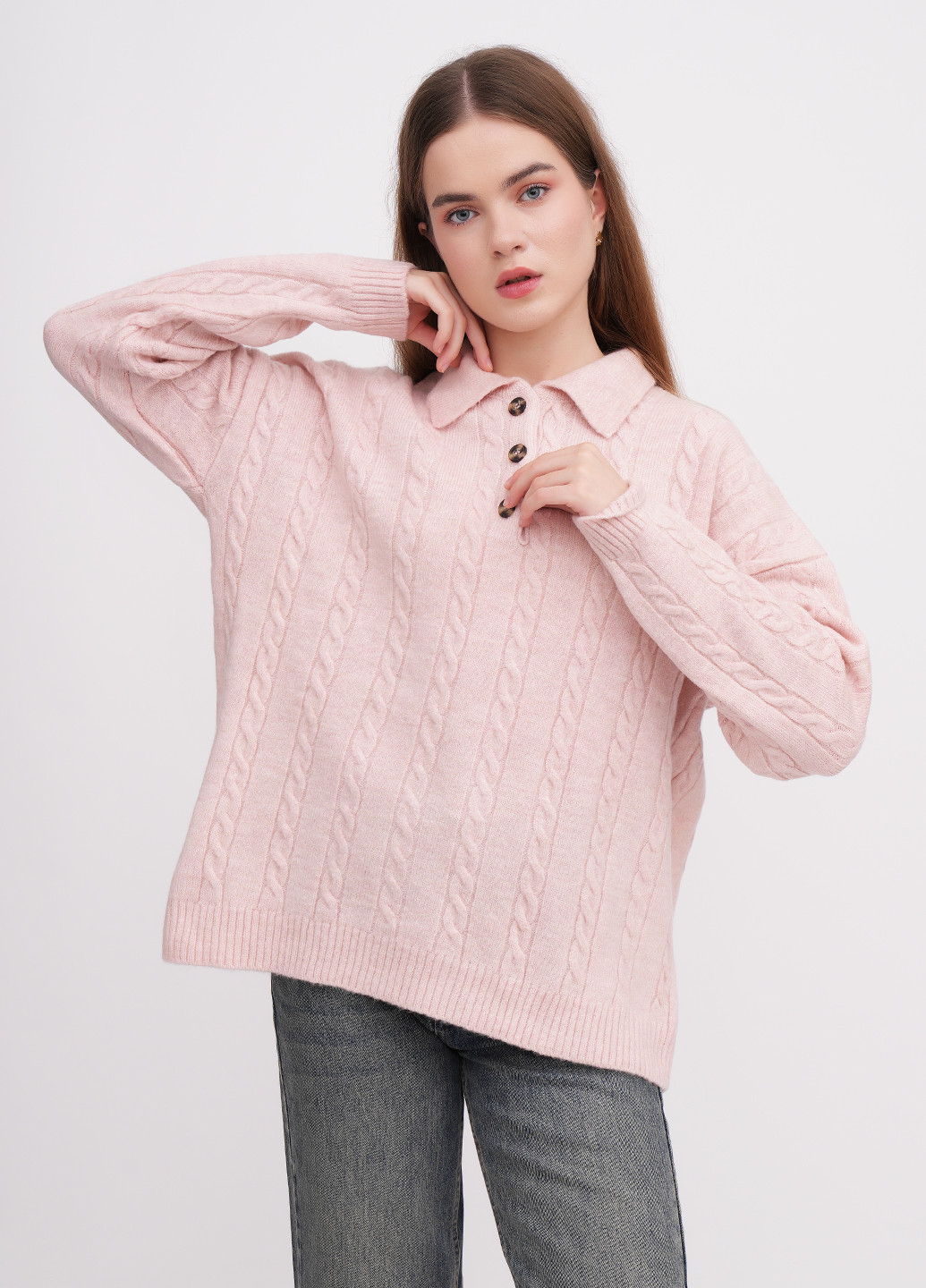Светло-розовый демисезонный свитер EQUILIBRI