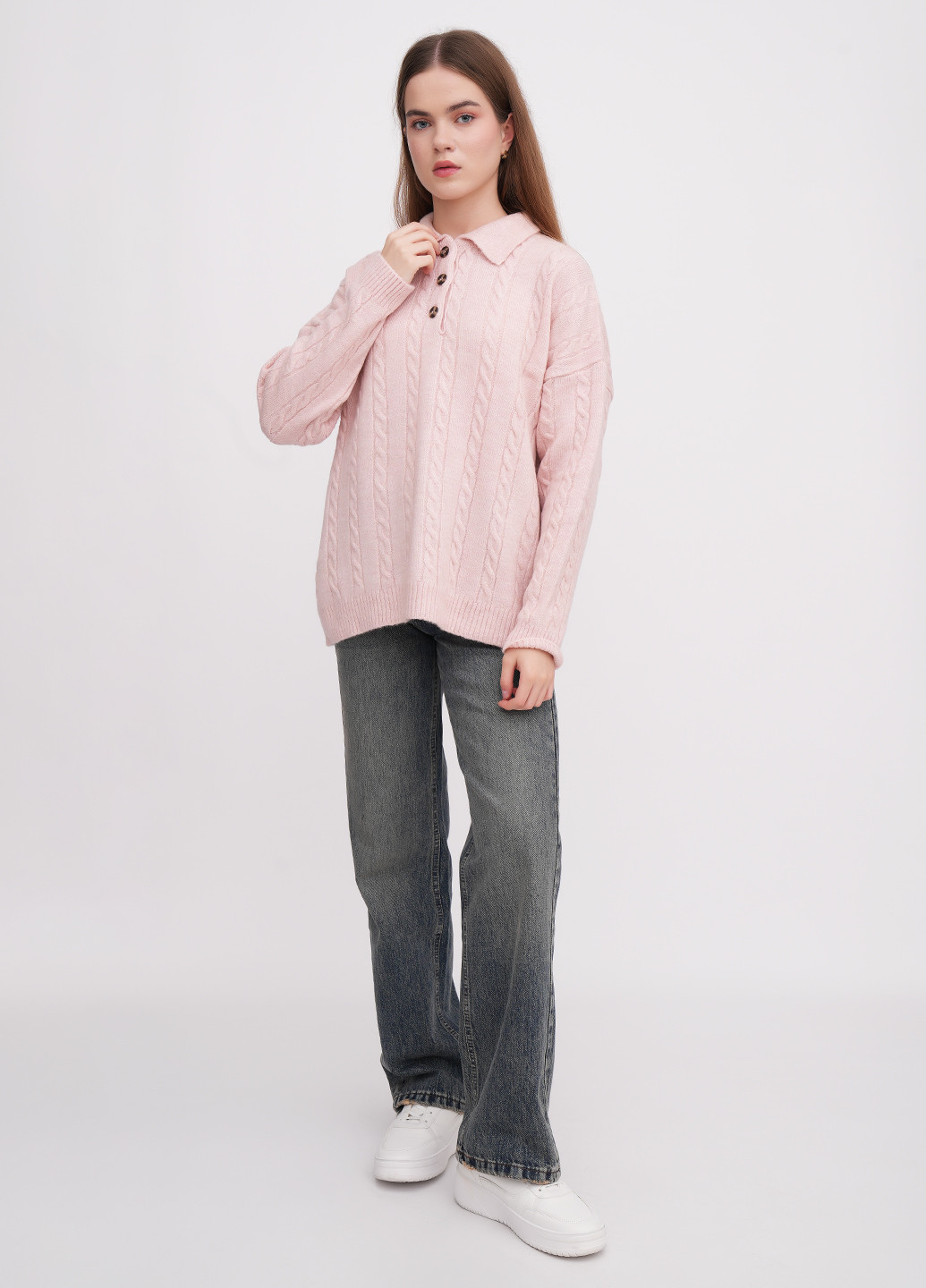 Светло-розовый демисезонный свитер EQUILIBRI