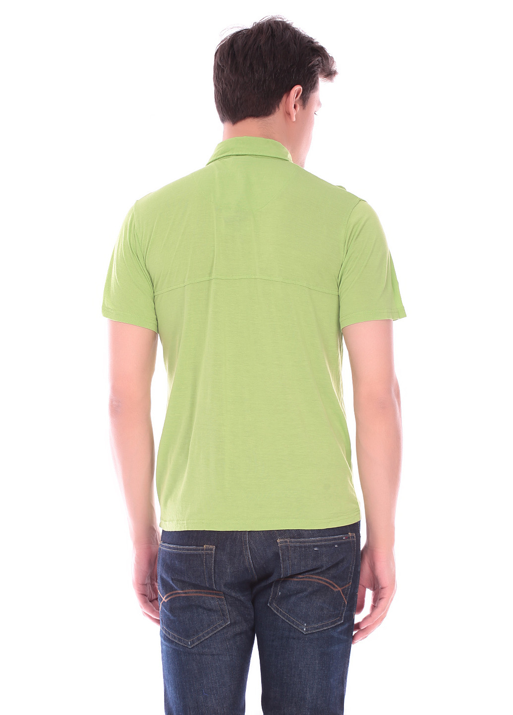 Салатовая футболка-поло для мужчин Skunfunk однотонная