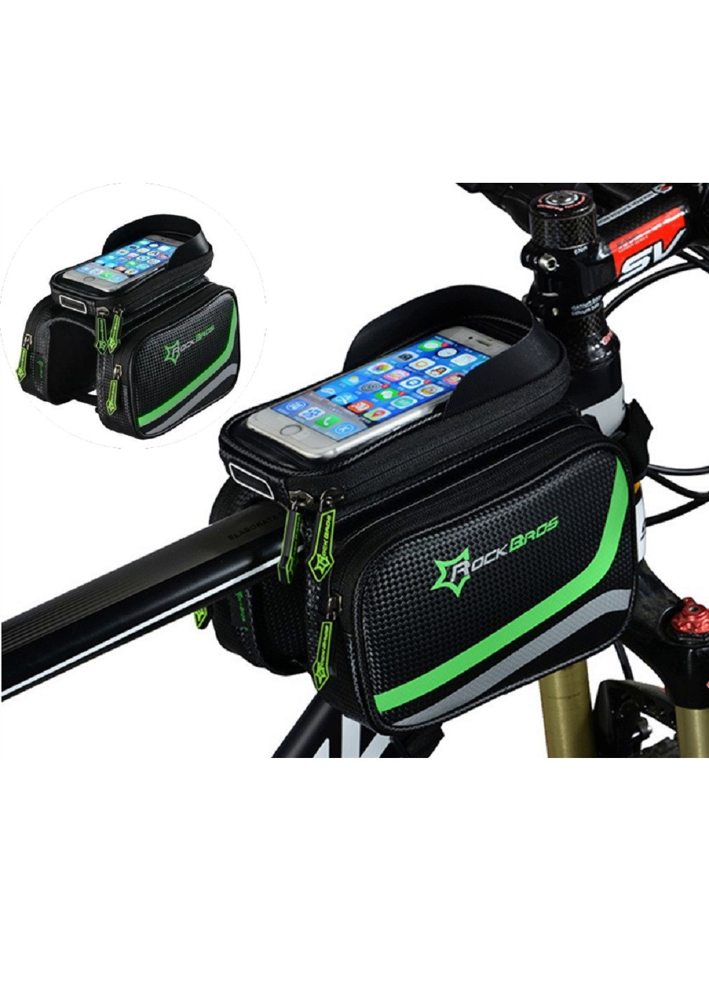 Велосипедная сумка на раму велосумка с прозрачным сьемным отделением для телефона велосипед с козырьком RB (729403) Unbranded (253688860)