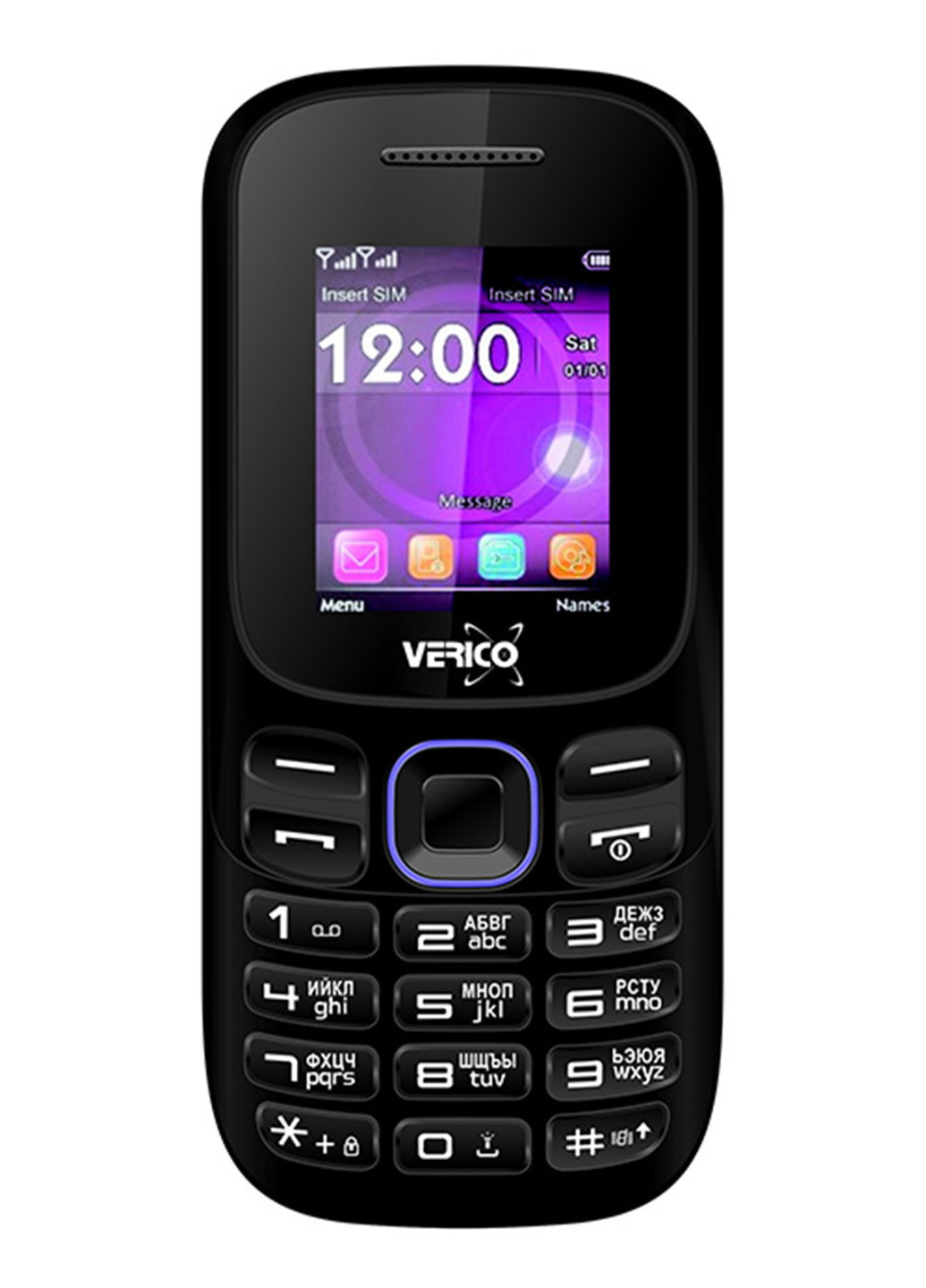Мобільний телефон Verico a182 black-purple (132824482)