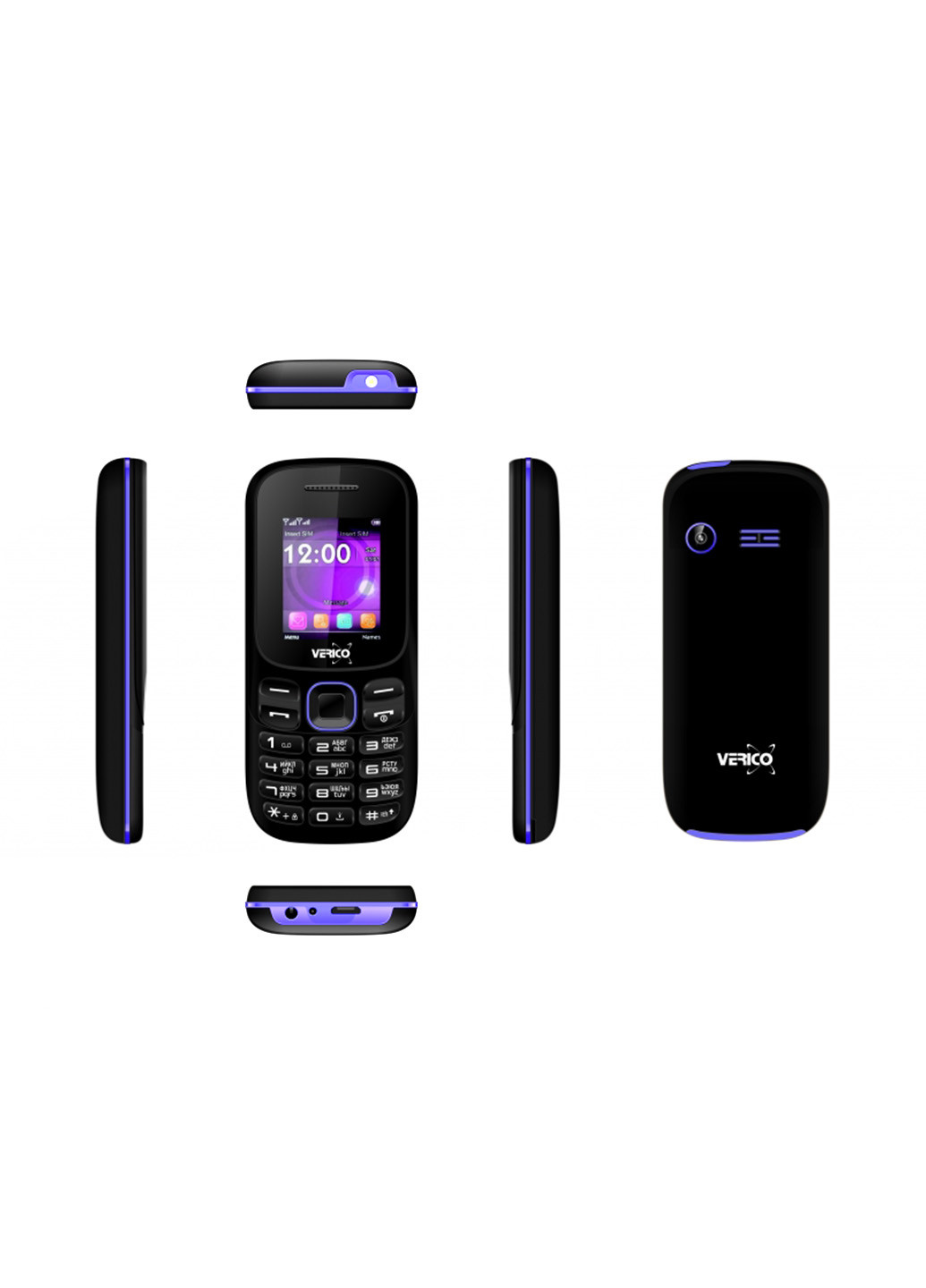 Мобільний телефон Verico a182 black-purple (132824482)