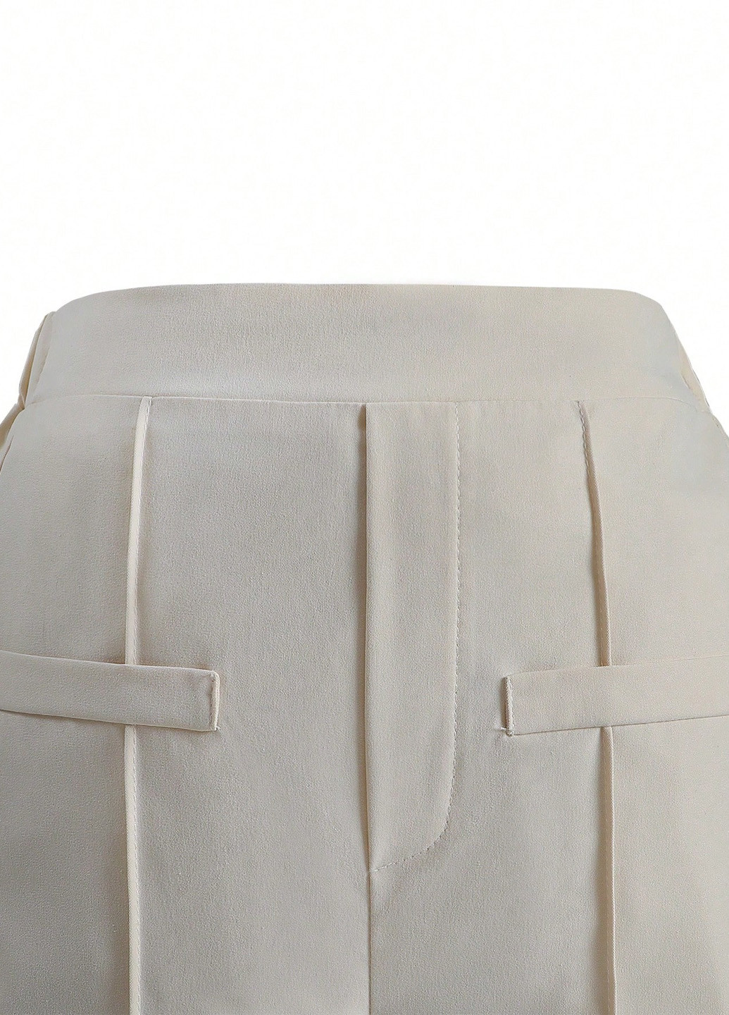 Кремовые кэжуал, классические демисезонные прямые брюки SHEIN