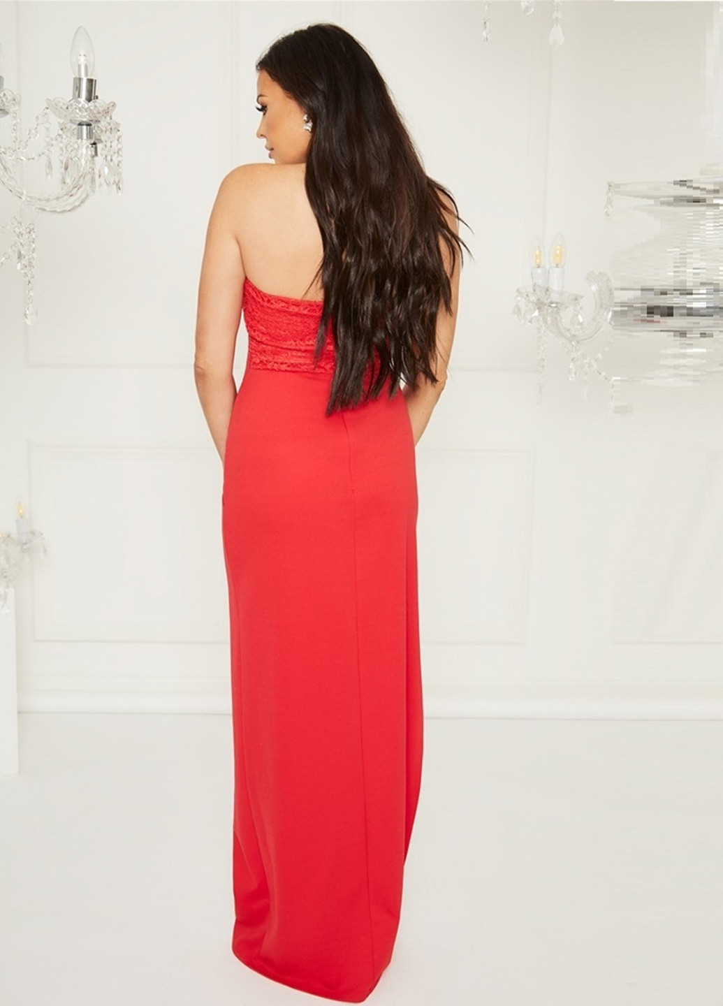 Червона вечірня плаття, сукня з корсетом Jessica Wright однотонна