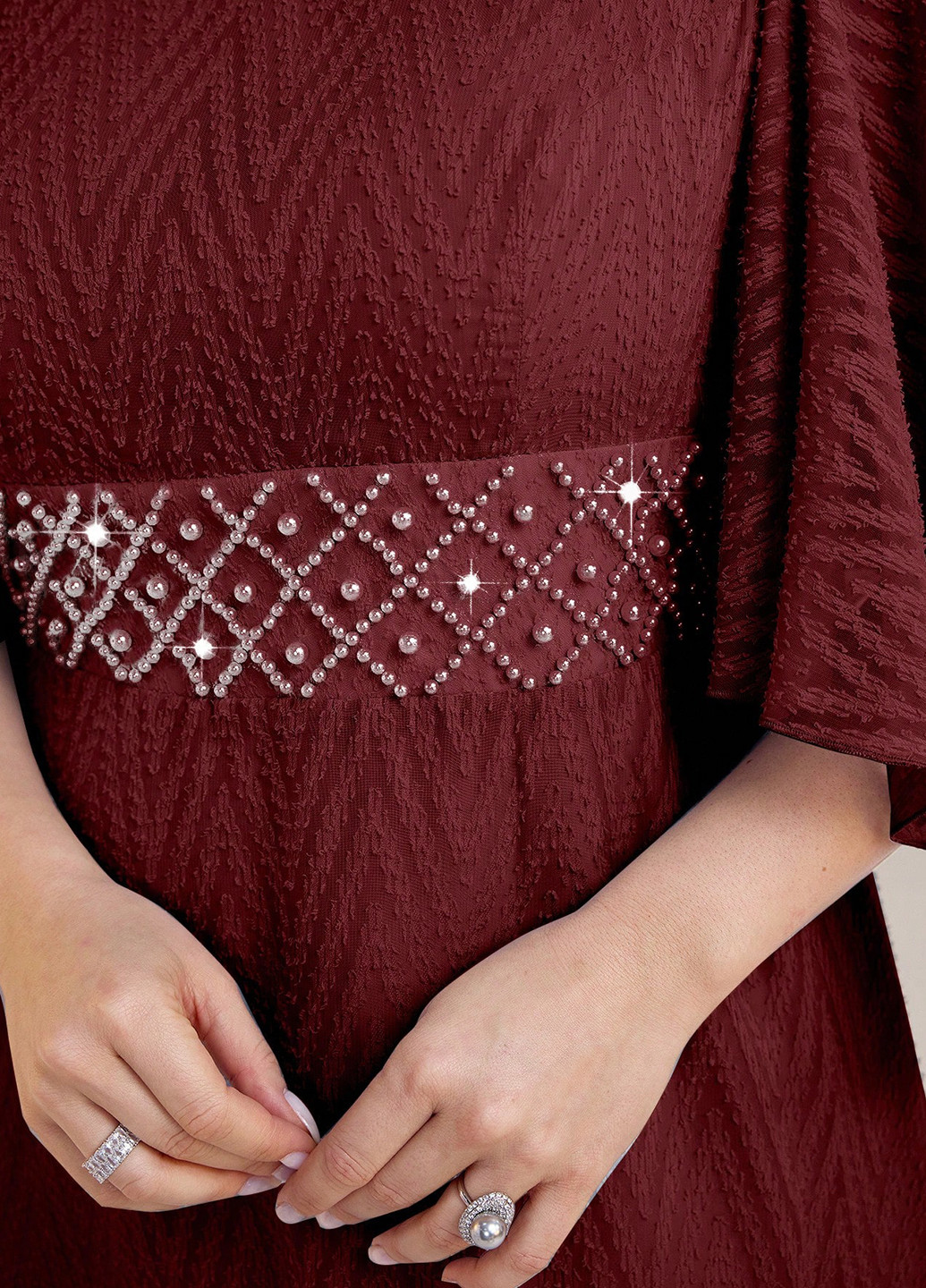 Бордовое праздничный платье а-силуэт SHEIN однотонное