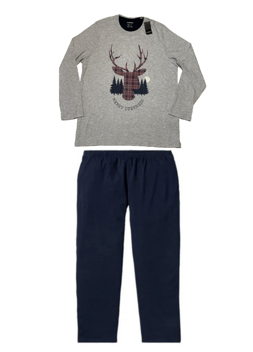 Піжама (футболка, шорти) Livergy лонгслив + брюки малюнок комбінована домашня трикотаж, бавовна
