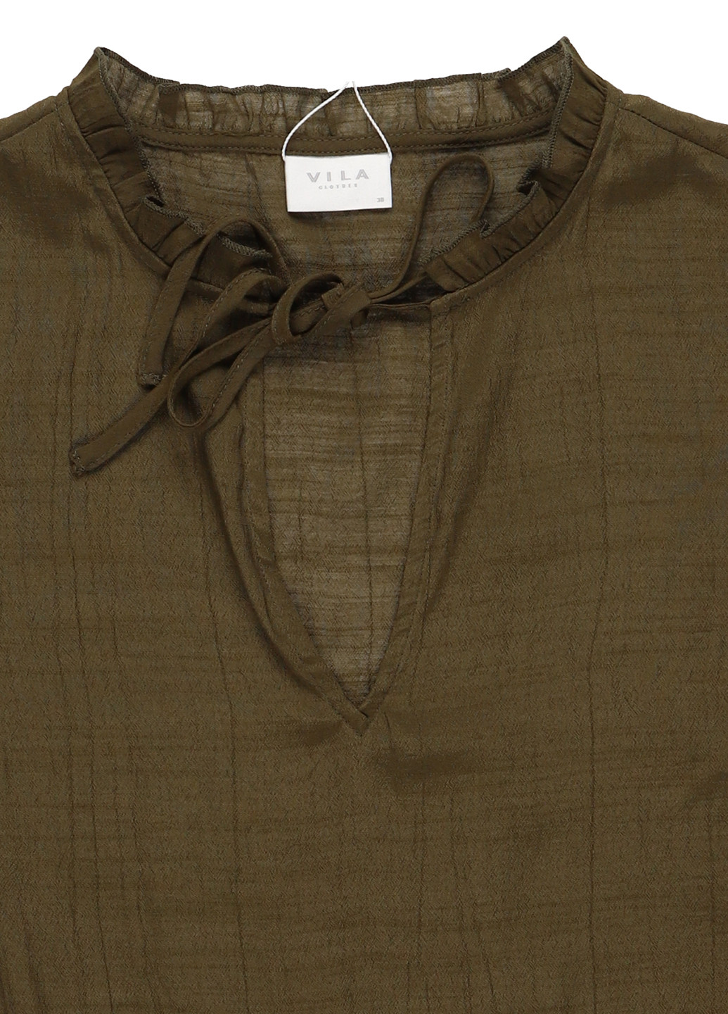 Хаки блуза с баской Vila