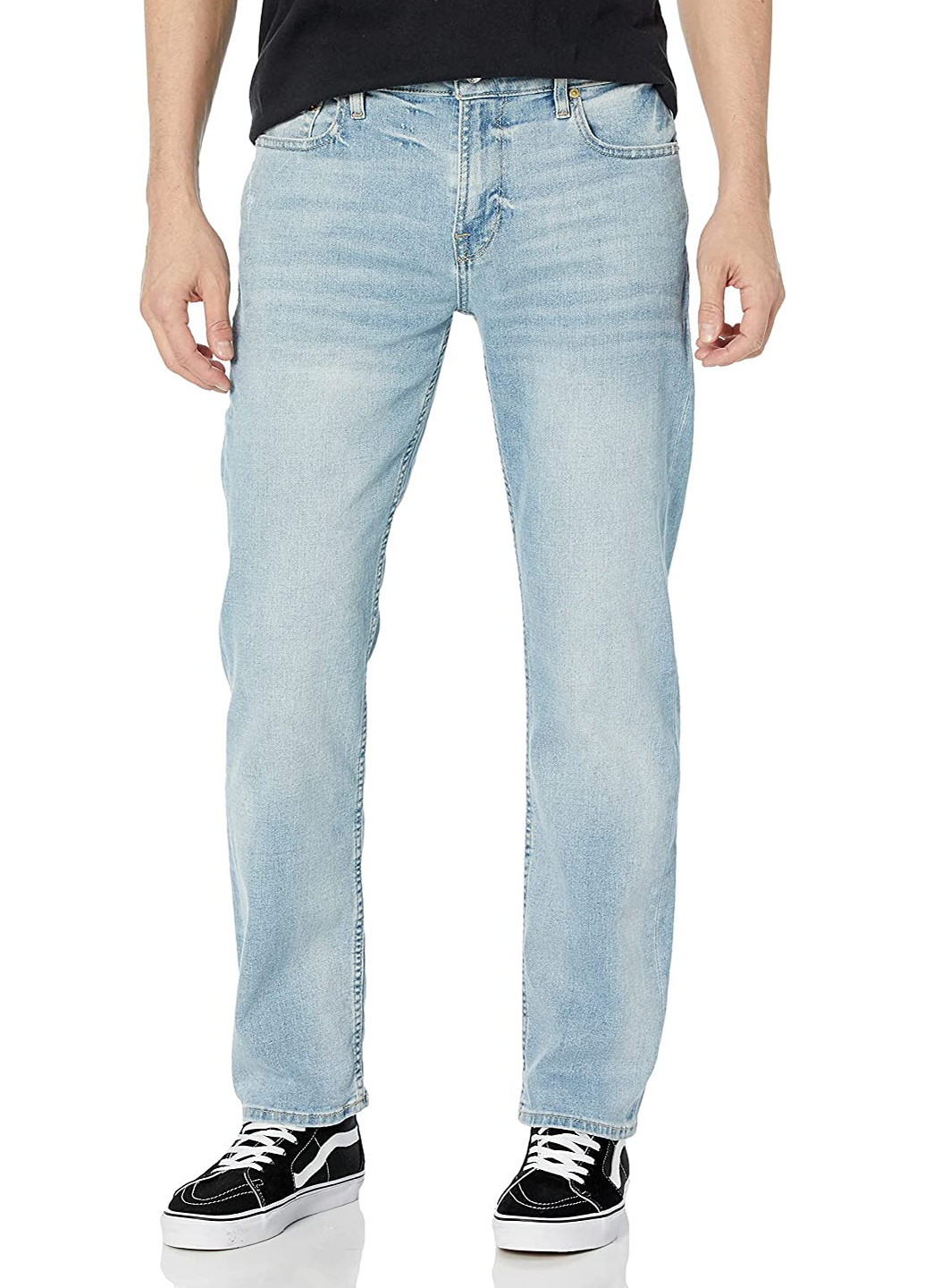 Голубые демисезонные прямые джинсы Guess