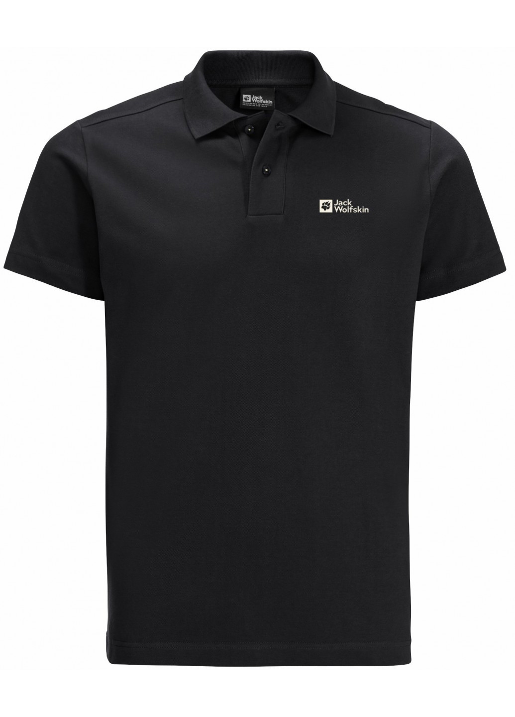 Черная футболка-поло для мужчин Jack Wolfskin с логотипом