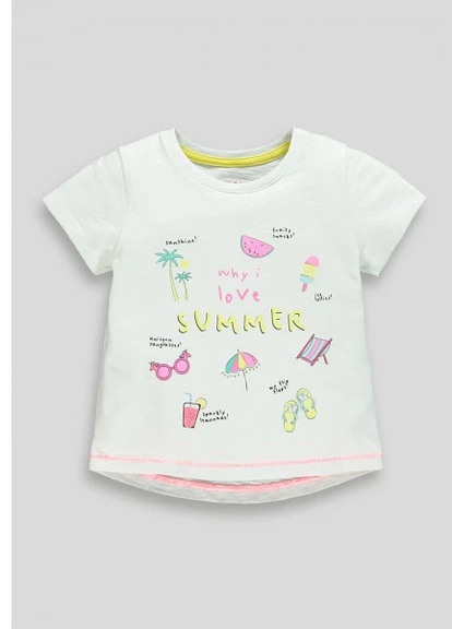 Біла літня футболка p8013 80-86 см біла Matalan