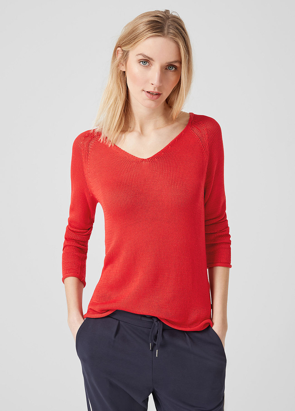 Красный демисезонный джемпер пуловер Q/S by S.Oliver